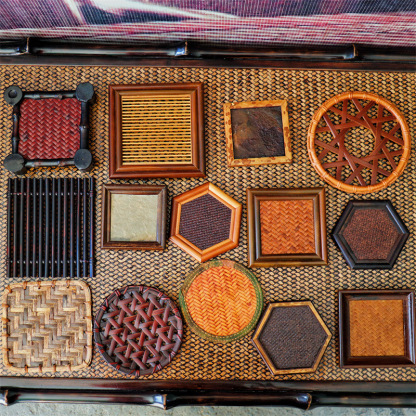 Bamboo Woven Tea Tray/Retro Bamboo Coaster-Bamboo Weaving