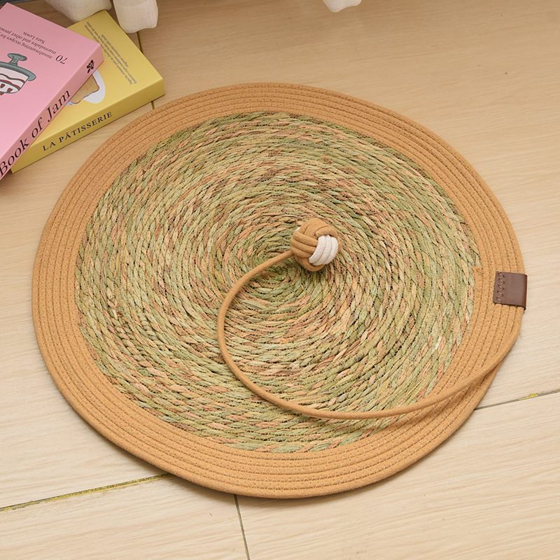 Cattail Grass + Brown Cat Scratch Pad · Diameter 80cm (Available for Multiple Pets)