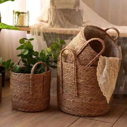 Straw Flowerpot-Bamboo Weaving