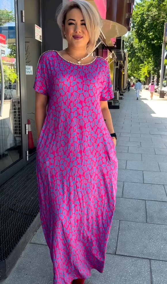 Fashionable plus-size Print Dress