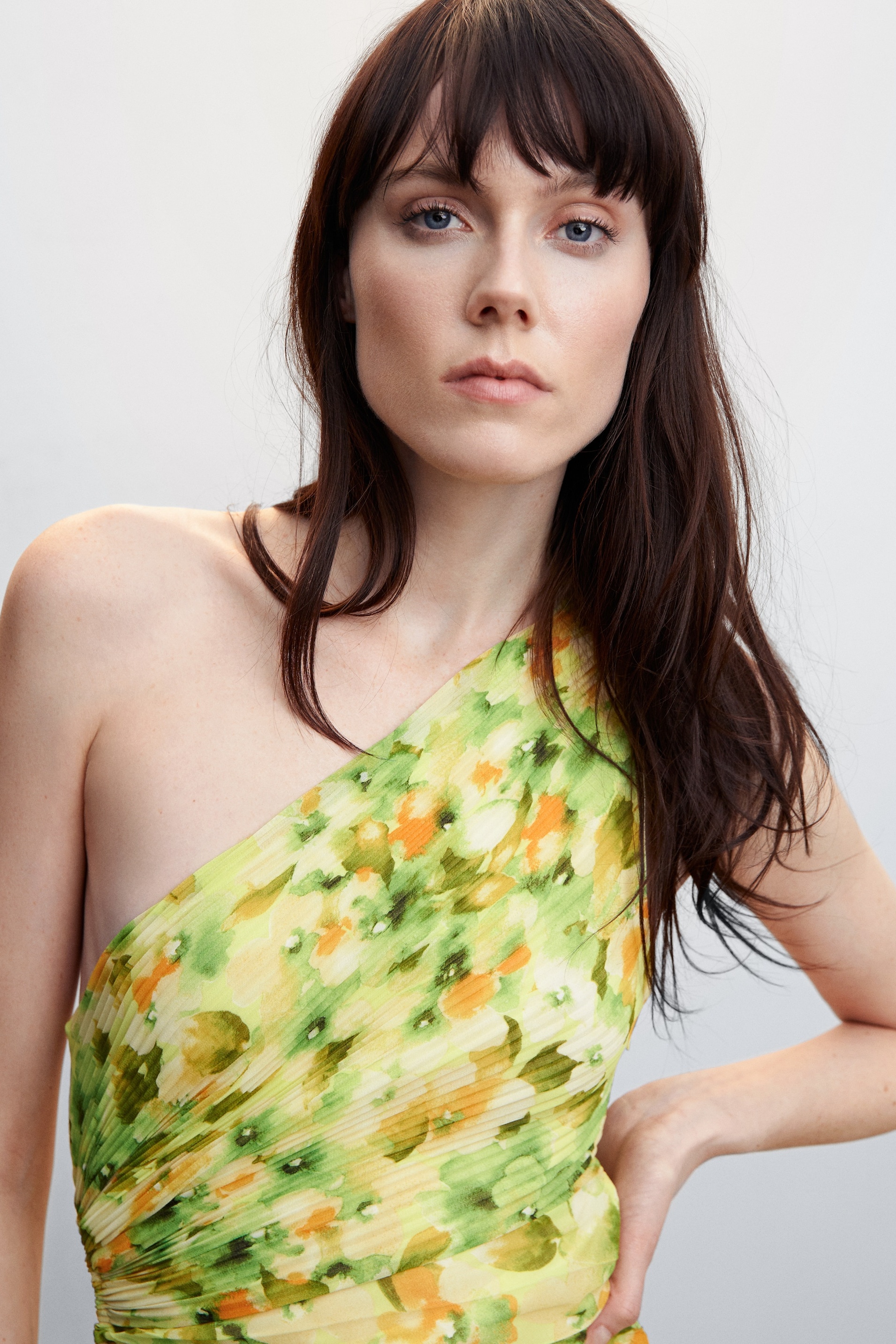 Floral Printed One Shoulder Maxi Dress