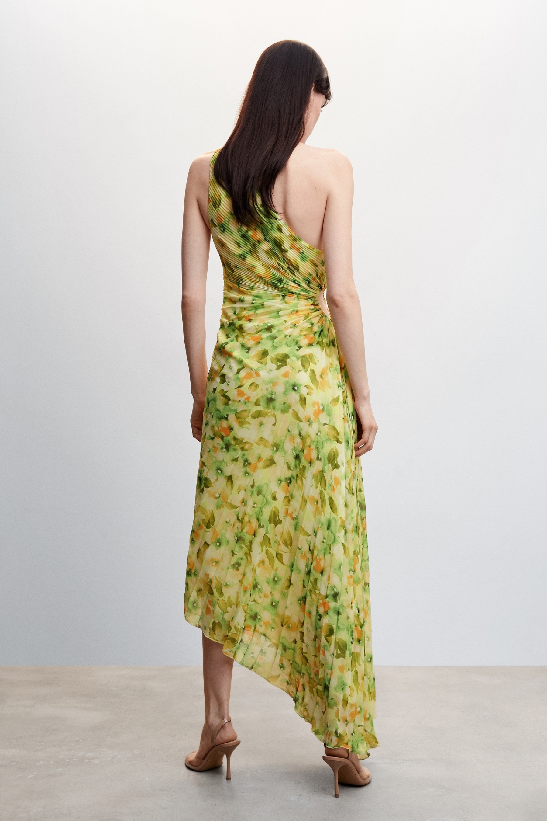 Floral Printed One Shoulder Maxi Dress