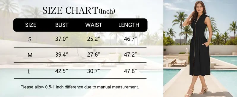 Product Introduction of Womenswear Women's Summer Smocked Midi Sundress – V-Neck Zipper Dress with Cap Sleeves, High Slit, Flowy Long Skirt, Comfort Fitted Waist, Elegant Plain Birthday Party Dress, Stylish Summer Outfits, Waisttrainer-Friendly Formal Dress 1