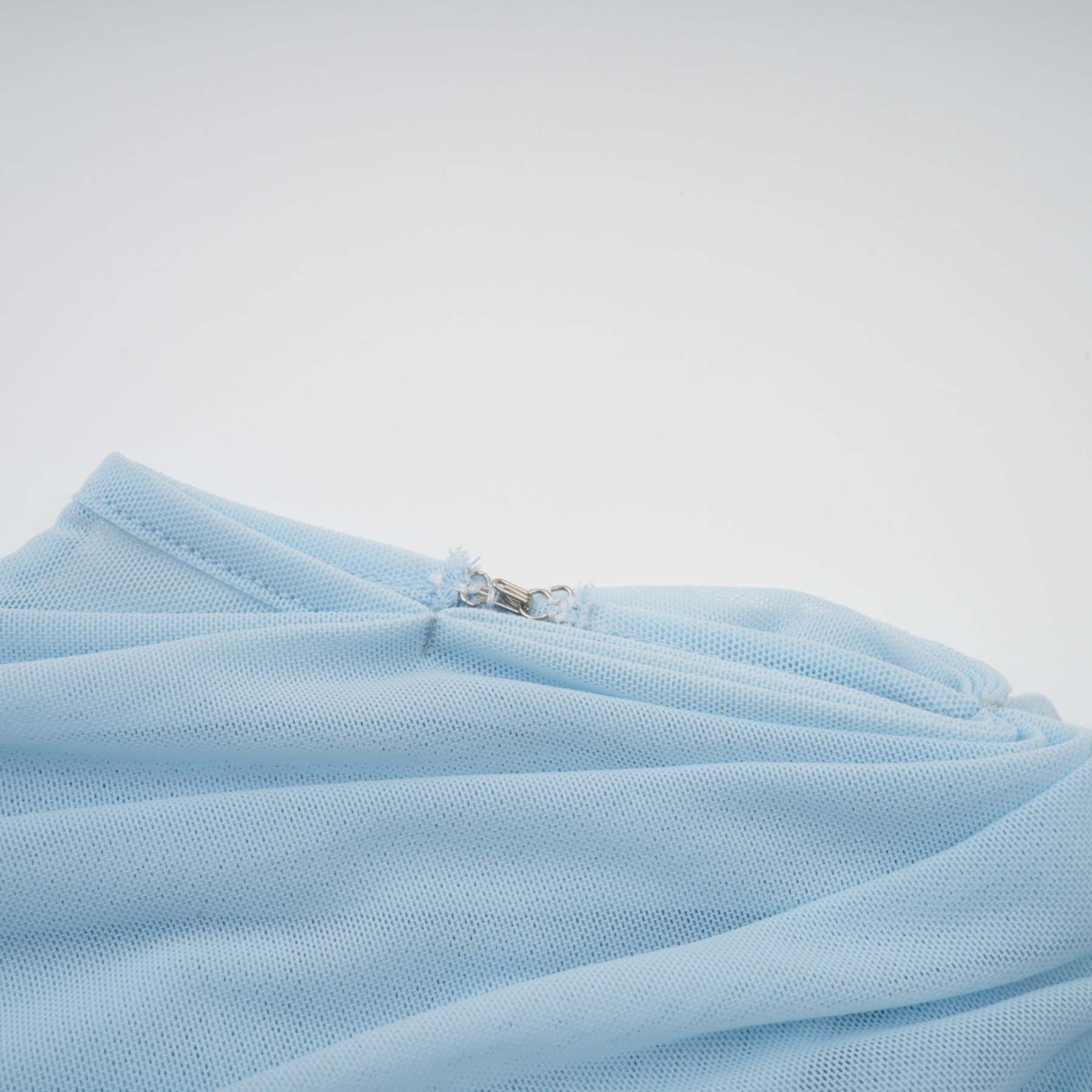 Catherine asymmetrical pleated maxi dress in Baby-blue