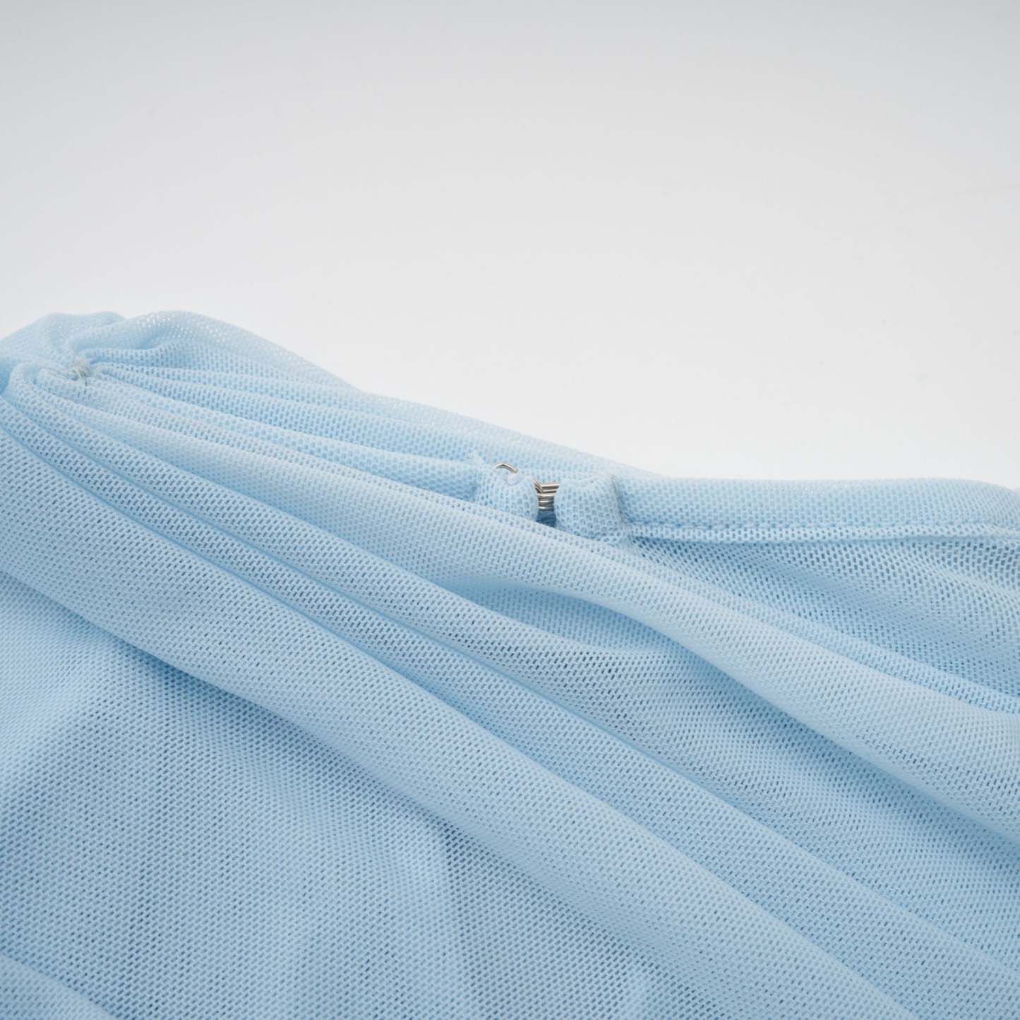 Catherine asymmetrical pleated maxi dress in Baby-blue