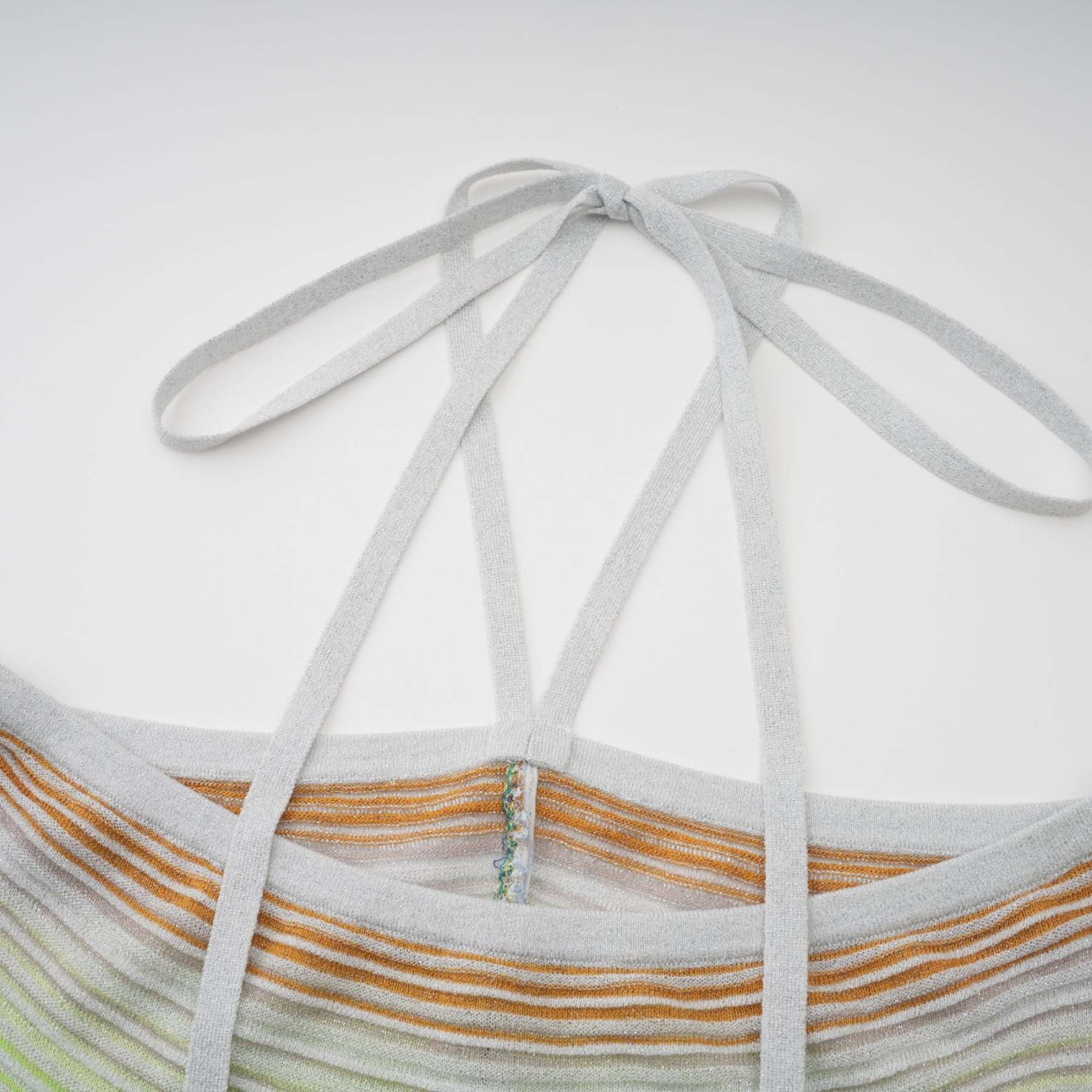 Serelith Metallic Knit Backless Maxi Dress