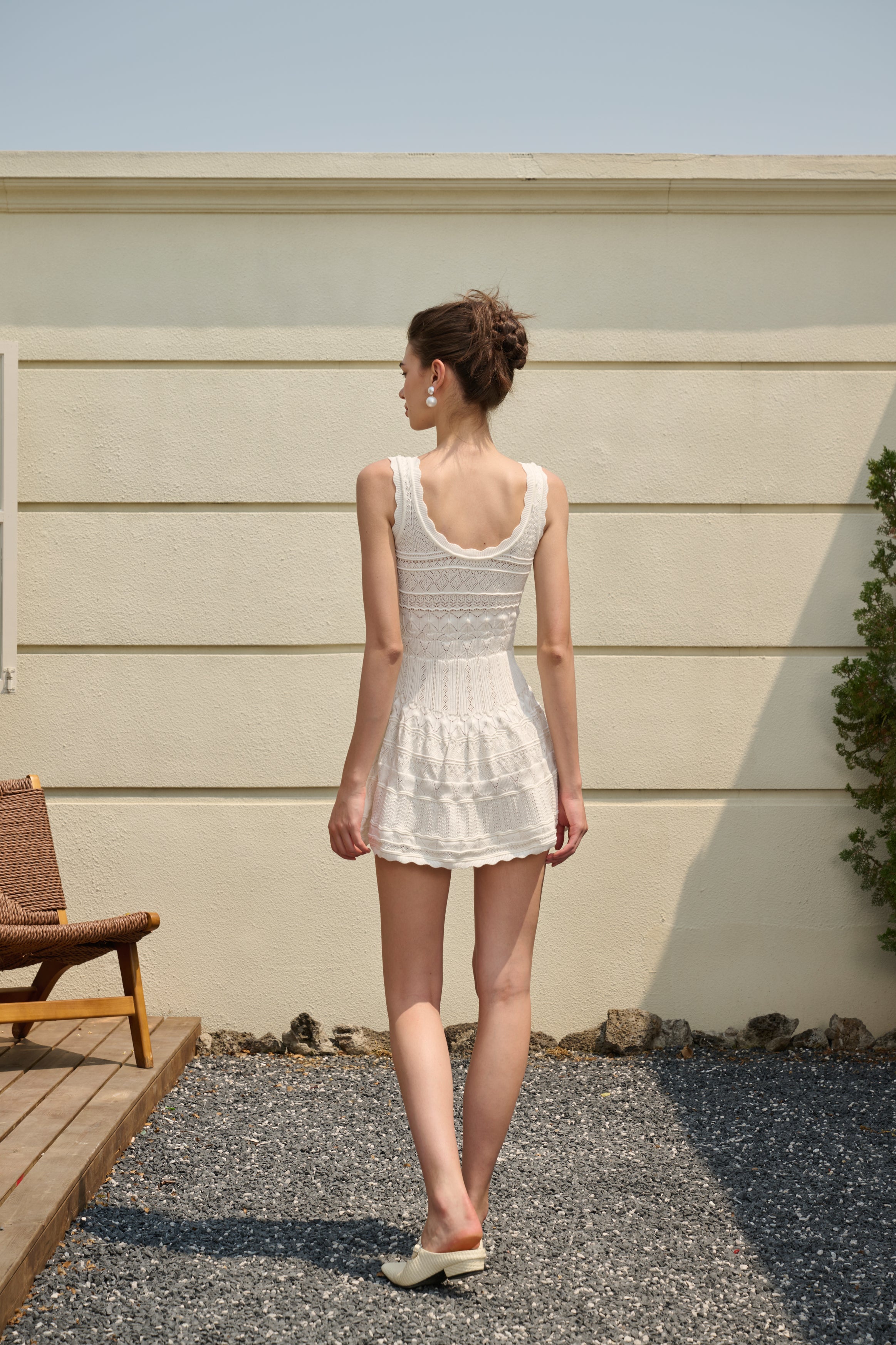 Open knit mini dress