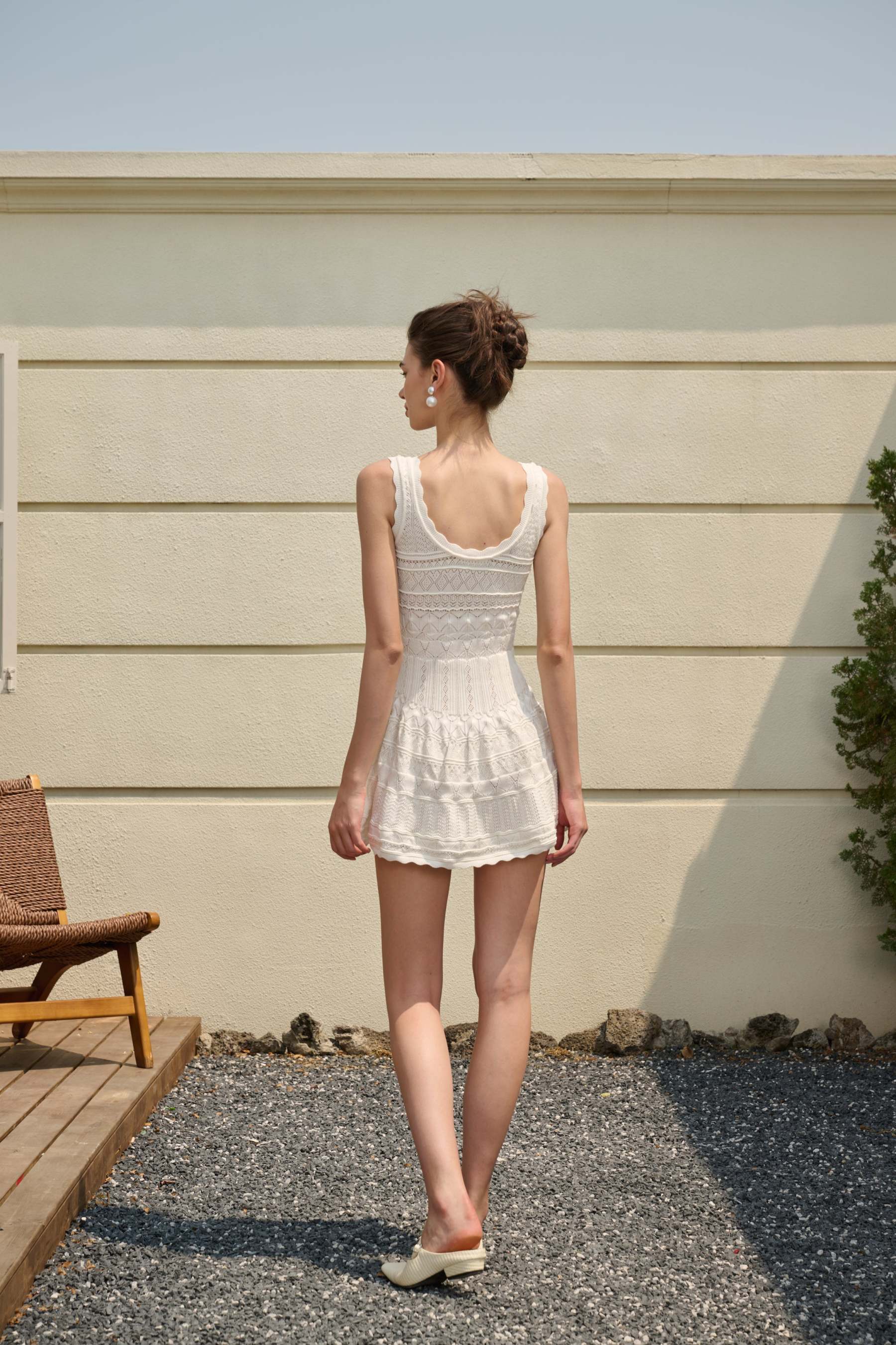Open knit mini dress