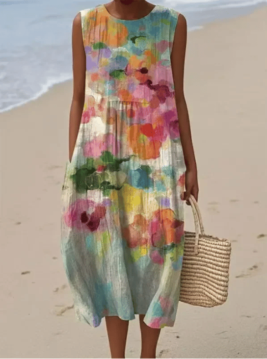 Women's summer sleeveless round neck dress