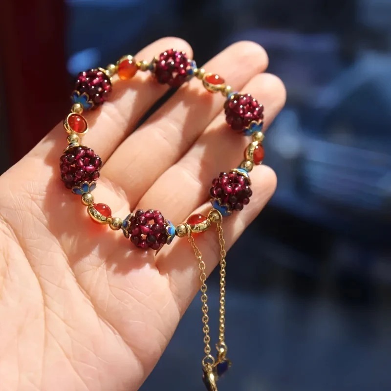 Imperial Garnet Charm Bracelet
