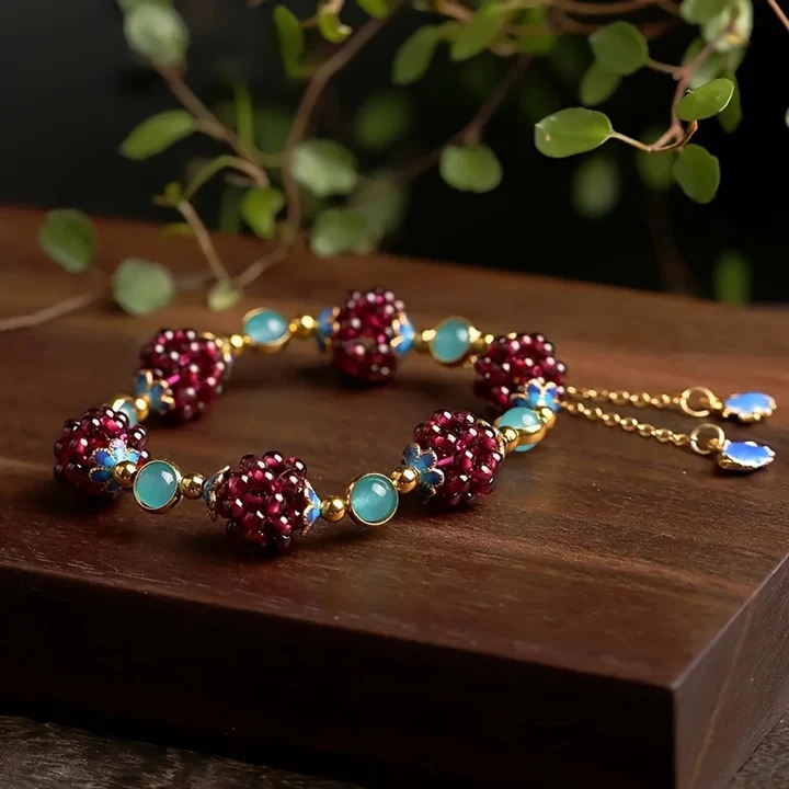 Imperial Garnet Charm Bracelet