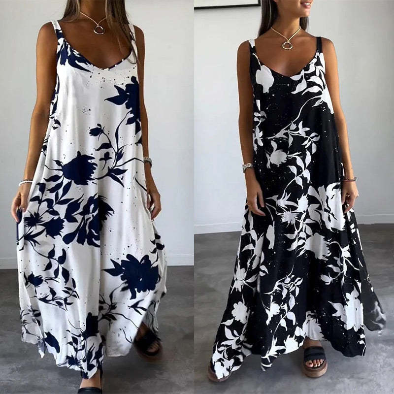 Cotton floral women's sleeveless dress