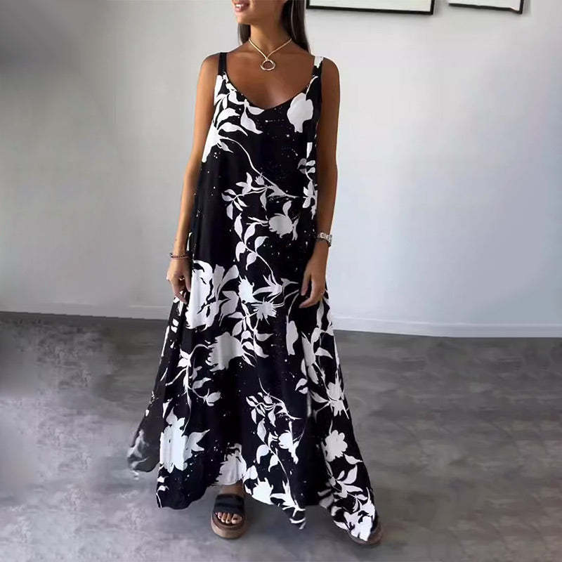 Cotton floral women's sleeveless dress