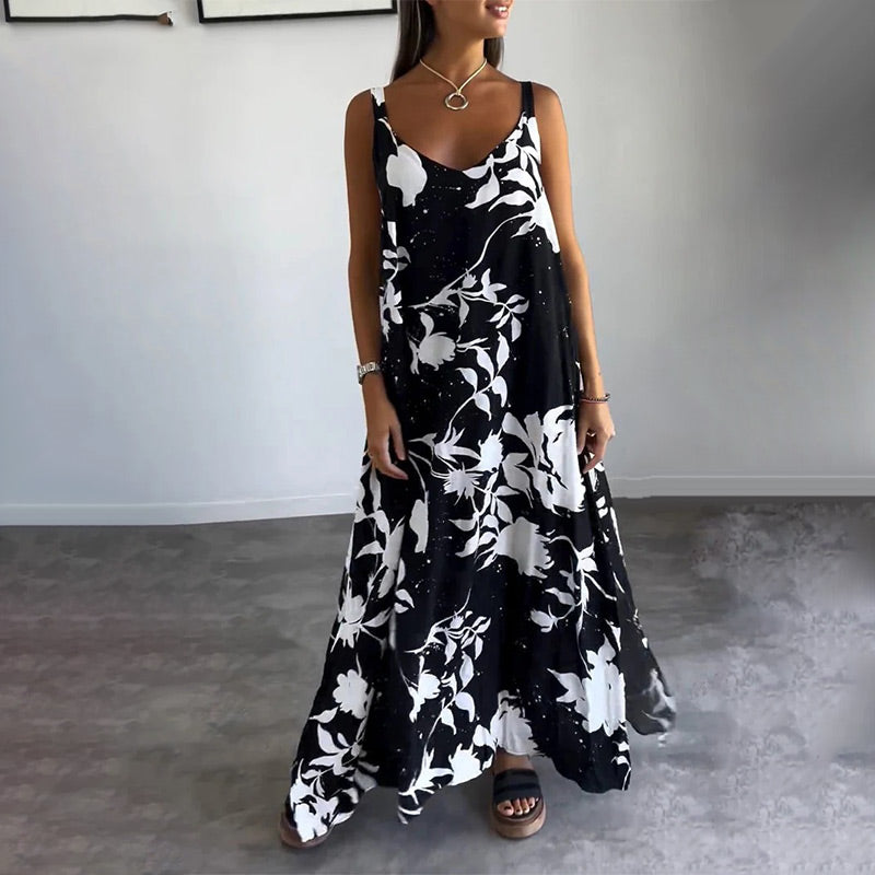 Cotton floral women's sleeveless dress