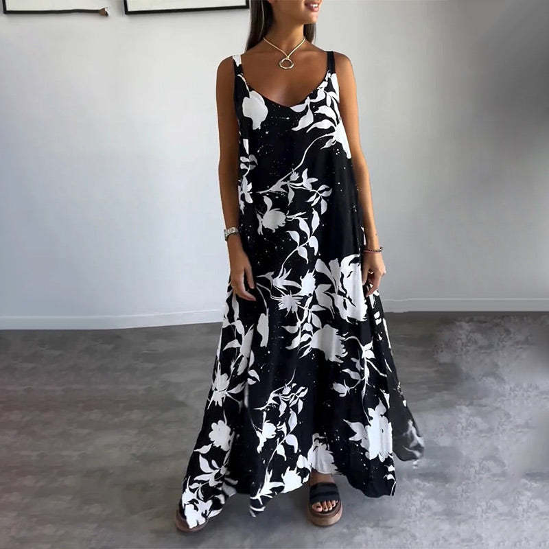 Cotton floral women's sleeveless dress