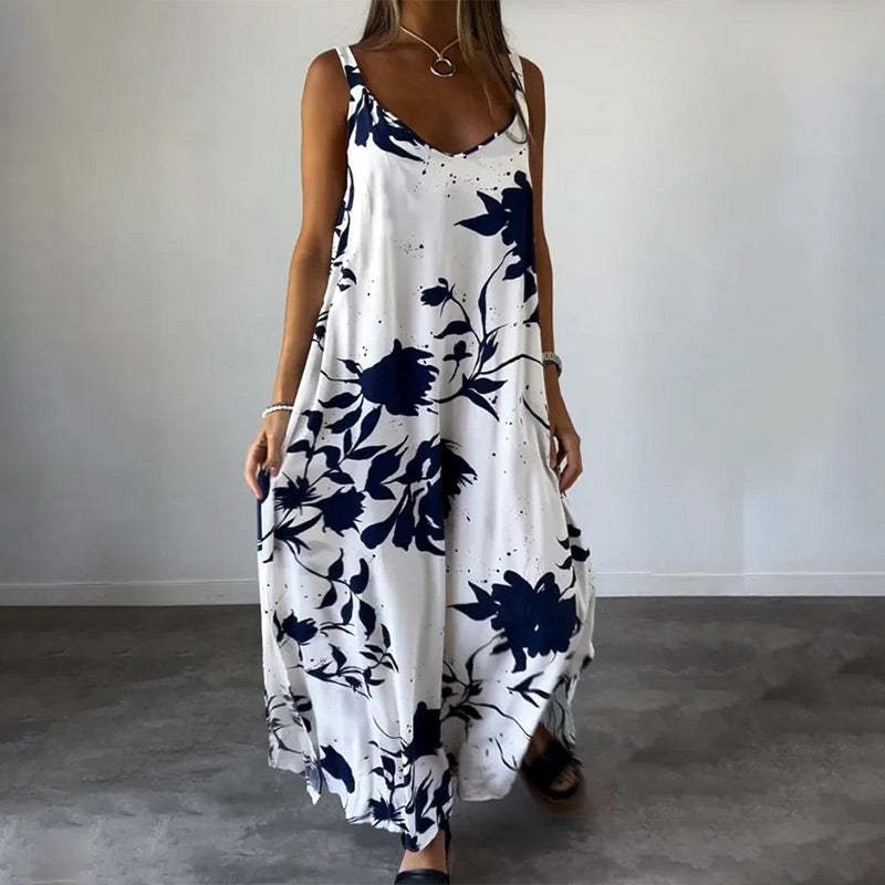 Cotton floral women's sleeveless dress