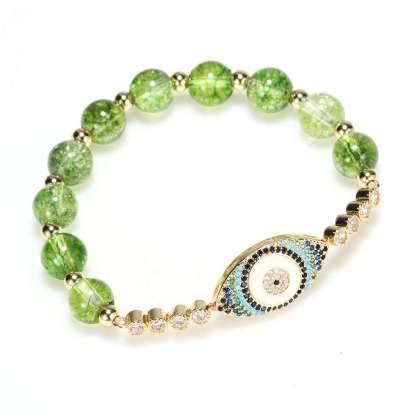 Natural Peridot Evil Eye Protection Bracelet 