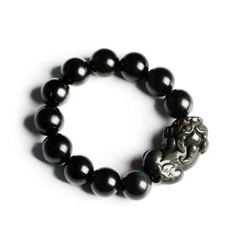 Rainbow Eye Obsidian Pixiu Bracelet