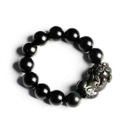 Rainbow Eye Obsidian Pixiu Bracelet
