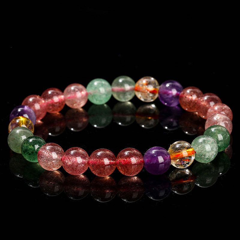 Multicolored Strawberry Quartz bracelet