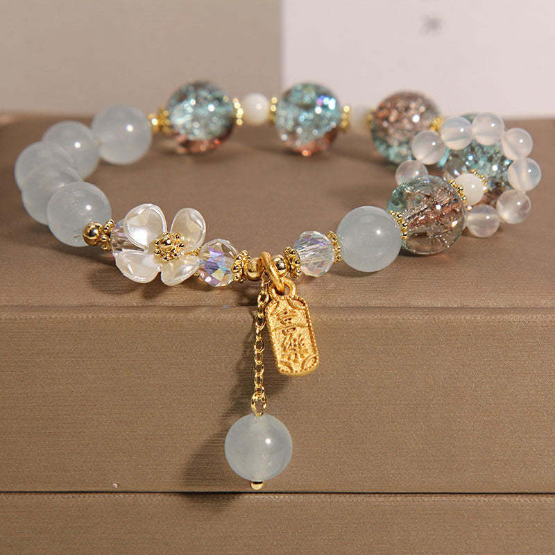 Natural Blue Crystal Amethyst Bracelet