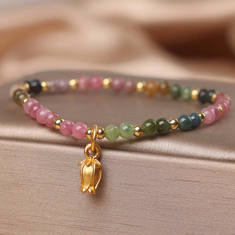 Colorful Tourmaline Flowers Positive Bracelet