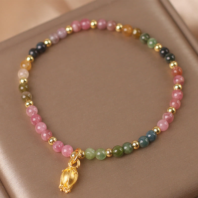 Colorful Tourmaline Flowers Positive Bracelet