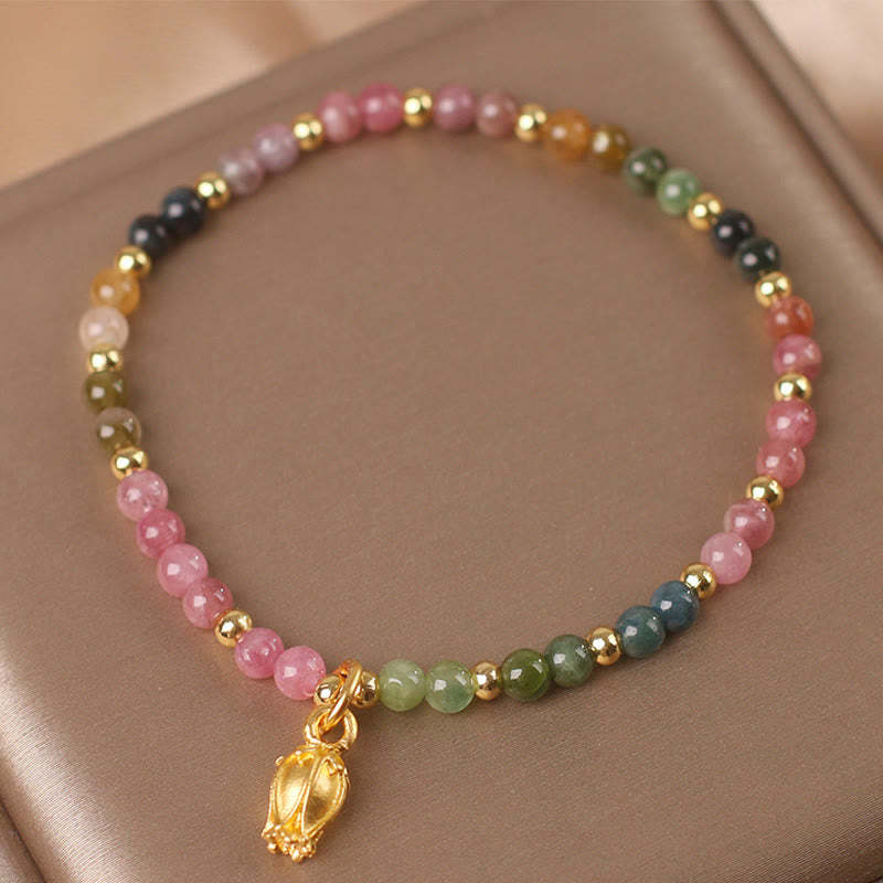 Colorful Tourmaline Flowers Positive Bracelet