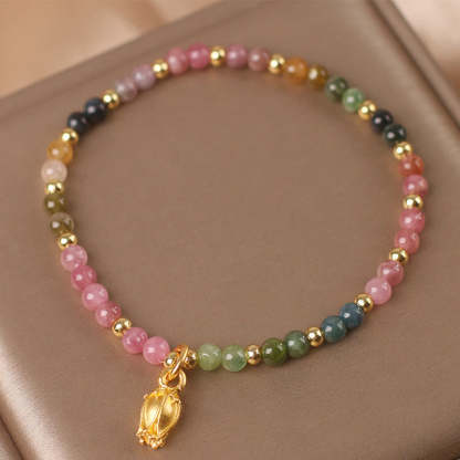 Colorful Tourmaline Flowers Positive Bracelet