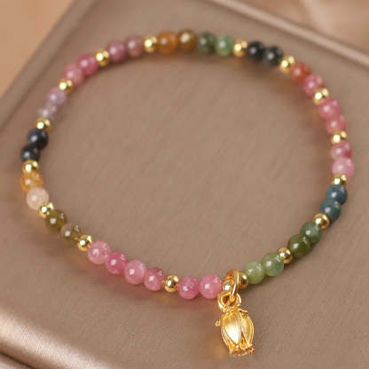 Colorful Tourmaline Flowers Positive Bracelet