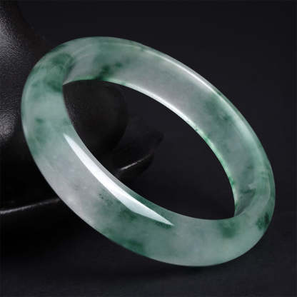 Natural Jade Floating Flower Luck Bracelet Bangle
