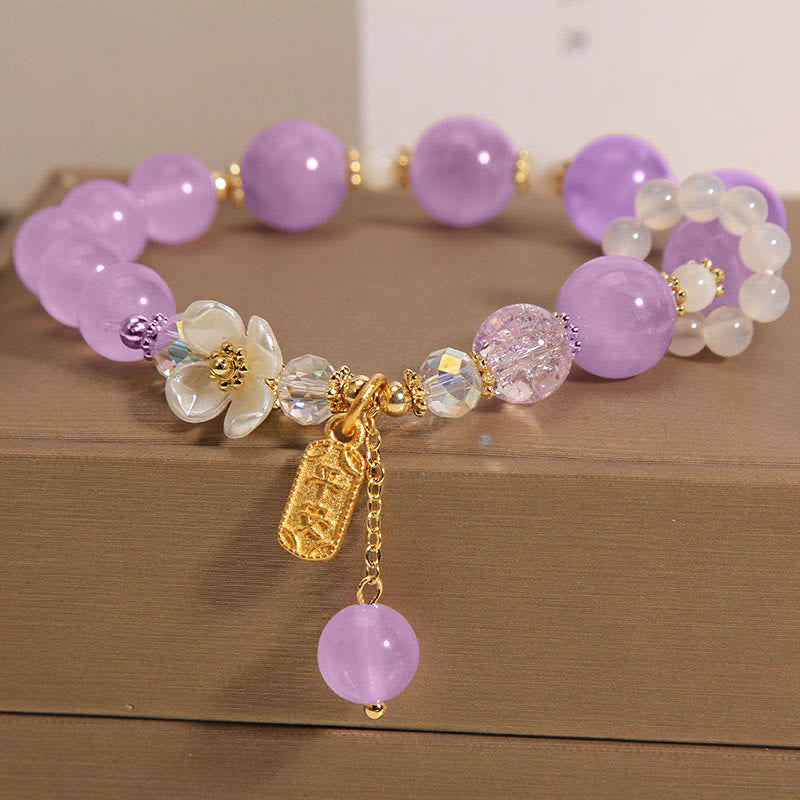 Natural Blue Crystal Amethyst  Bracelet