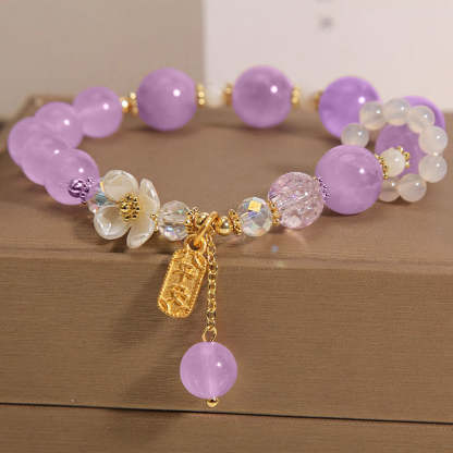 Natural Blue Crystal Amethyst  Bracelet