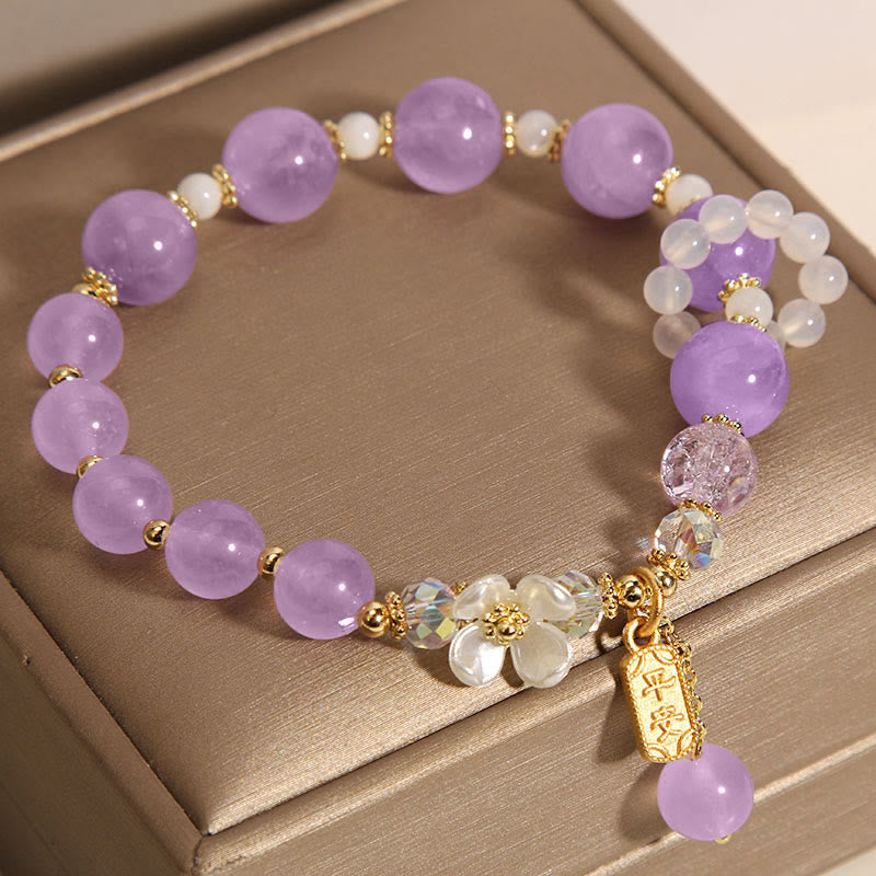 Natural Blue Crystal Amethyst  Bracelet