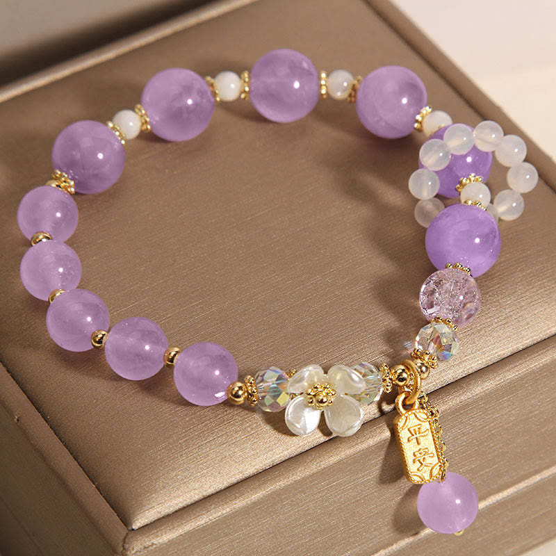 Natural Blue Crystal Amethyst  Bracelet