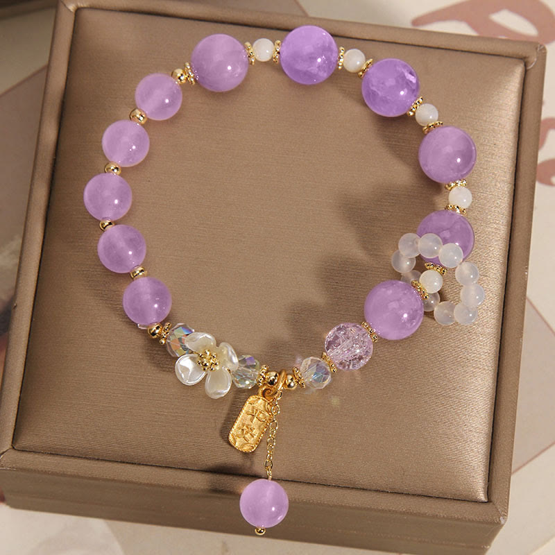 Natural Blue Crystal Amethyst  Bracelet