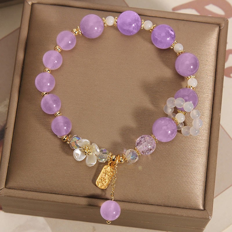Natural Blue Crystal Amethyst  Bracelet