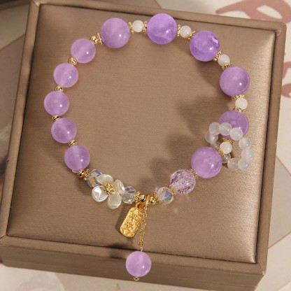 Natural Blue Crystal Amethyst  Bracelet
