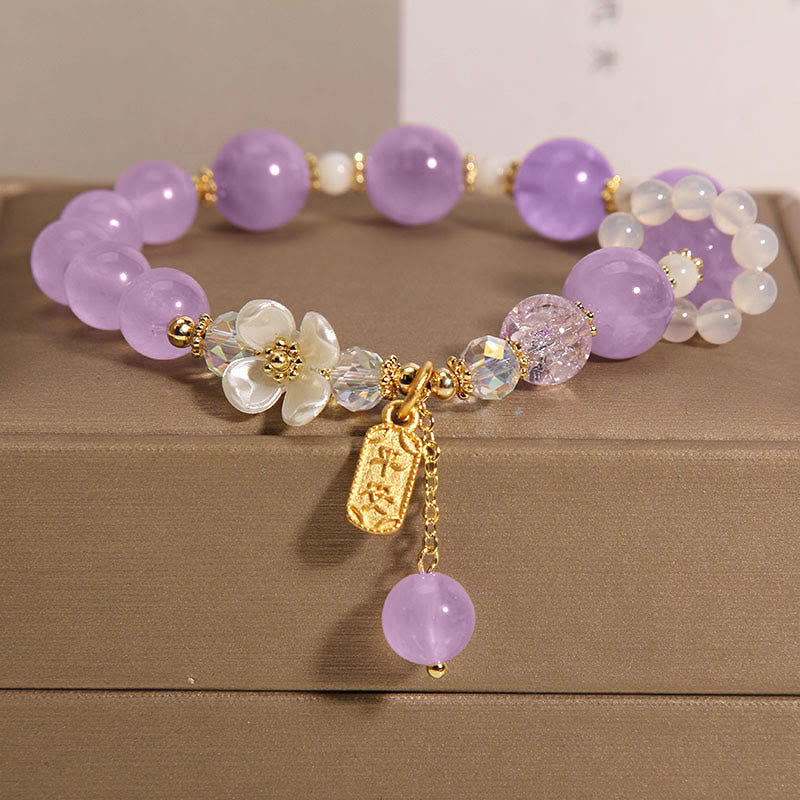 Natural Blue Crystal Amethyst  Bracelet