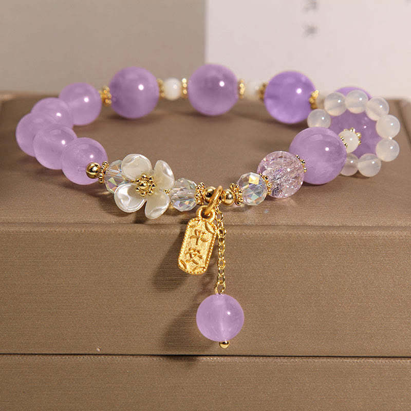Natural Blue Crystal Amethyst  Bracelet