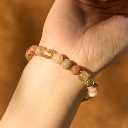 Natural Multicolored Rutilated Quartz Spiritual Growth Bracelet