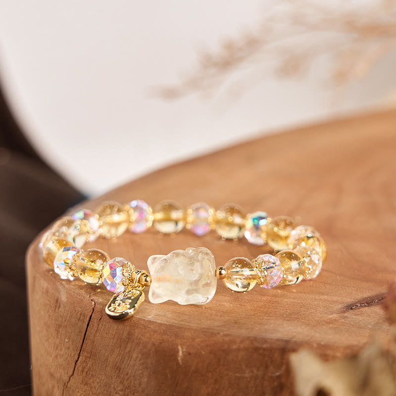 Citrine White Crystal Bracelet