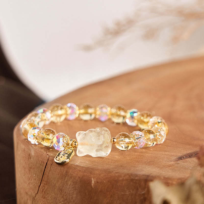Citrine White Crystal Bracelet