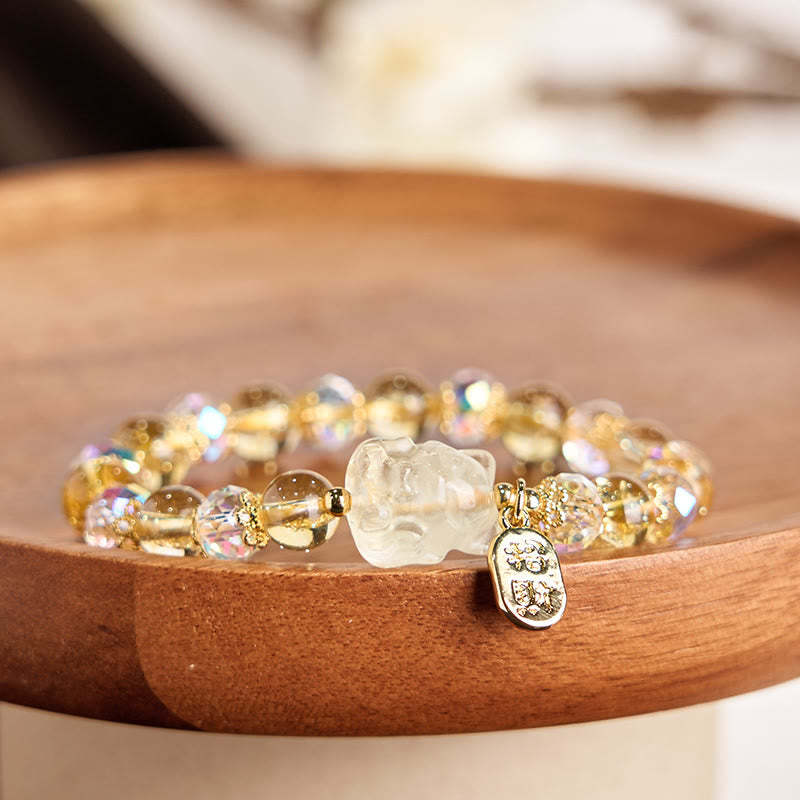 Citrine White Crystal Bracelet