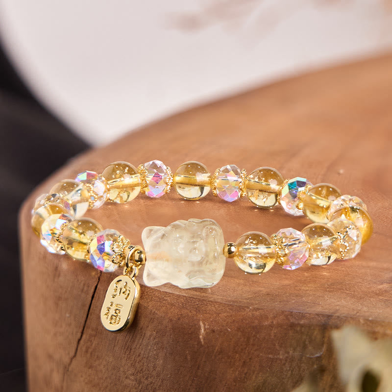 Citrine White Crystal Bracelet