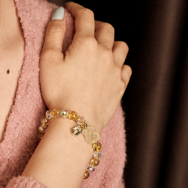 Citrine White Crystal Bracelet