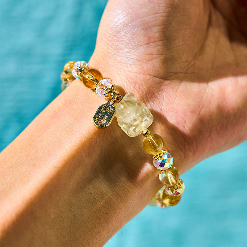Citrine White Crystal Bracelet