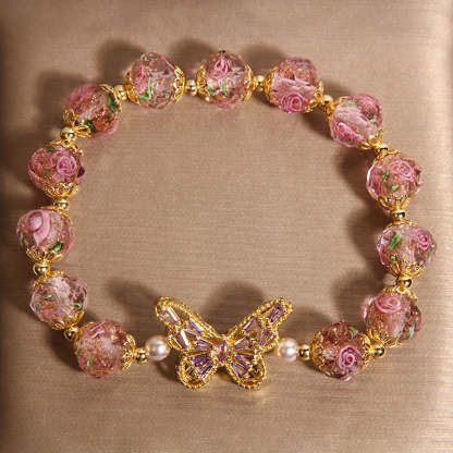 Butterfly Rose Design Bracelet