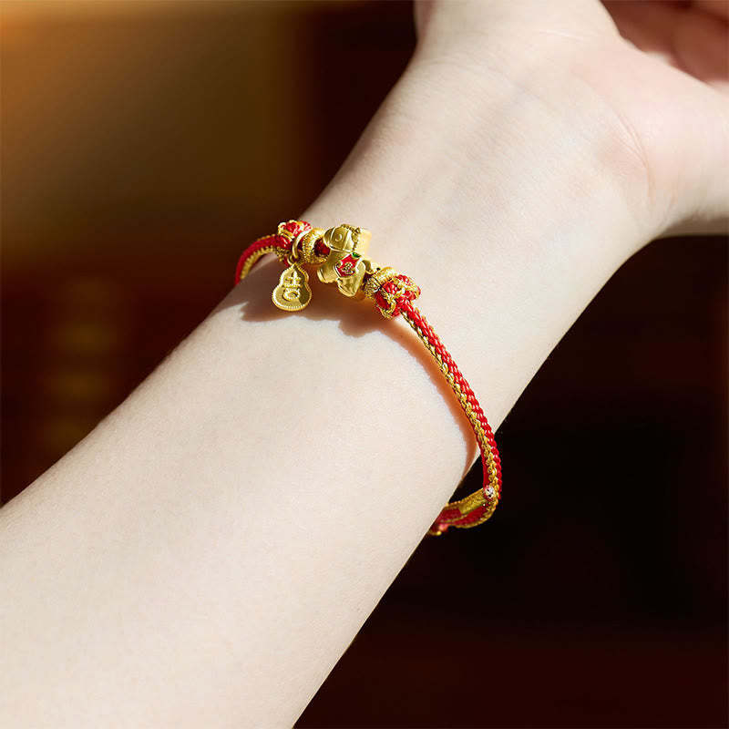 Year Of The Horse Red String Copper Braided Luck Bracelet
