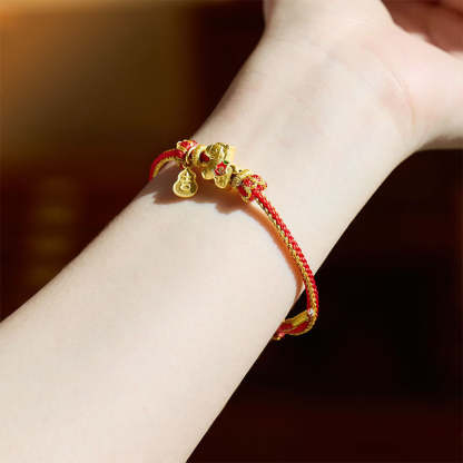 Year Of The Horse Red String Copper Braided Luck Bracelet